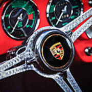 Porsche Steering Wheel Emblem -0538 Art Print
