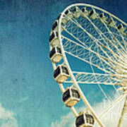 Ferris Wheel Retro Art Print
