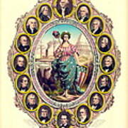 First Sixteen Usa Presidents 1861 Art Print
