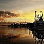 Fishing Trawler At Dawn. Art Print