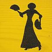 Flamenco Dancer On Yellow Art Print