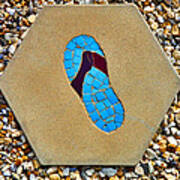 Square Flip Flop Stepping Stone One Art Print