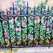 Flowers And Fence On Eighth Avenue Art Print