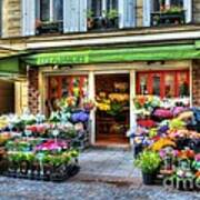 Flowers On Rue Cler Art Print