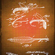 Fly Fishing Bait Patent Blueprint Drawing Sepia Art Print
