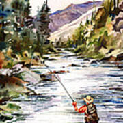 Fly Fishing in the Mountains Art Print