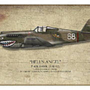 Flying Tiger P-40 Warhawk - Map Background Art Print