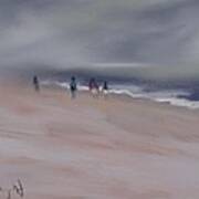 Fog On Folly Field Beach Art Print