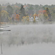 Foggy Morning Small Lake, New Hampshire Art Print