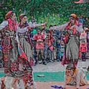 Folk Dance In Traditional Attire Art Print