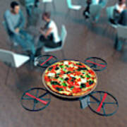 Food Delivery Drone Art Print