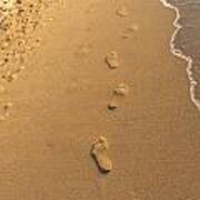 Footprints On The Sand Art Print