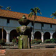 Fountain At A Church, Mission Santa Art Print