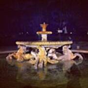 #fountain #italy #rome #night #pretty Art Print