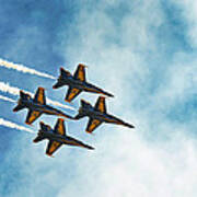 Four Blue Angels Art Print