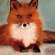 Fox In The Snow Art Print