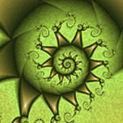 Fractal Green Snail Houses Art Print