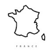 France Map Illustration Art Print
