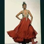 Francoise Rubartelli Wearing A Red Dress Art Print