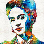 Frida Kahlo Art - Viva La Frida - By Sharon Cummings Art Print