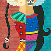 Frida Kahlo Mermaid Angel With Flaming Heart Art Print