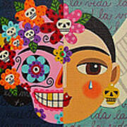 Frida Kahlo Sugar Skull Angel Art Print