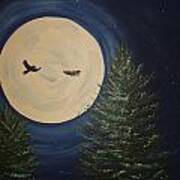 Full Moon Flight Art Print