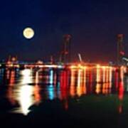 Full Moon Over Portsmouth Harbor Art Print