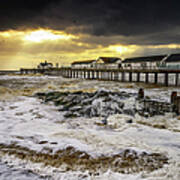 Gale Force Wind Hits Southwold Pier Art Print