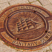 Galveston Texas Manhole Cover Art Print