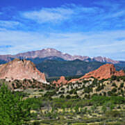 Garden Of The Gods With Pikes Peak Art Print