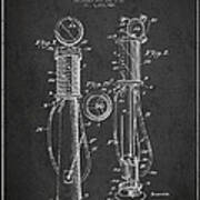 Gas Pump Patent Drawing From 1930 - Dark Art Print