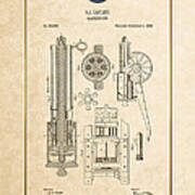Gatling Machine Gun - Vintage Patent Document Art Print