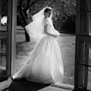Geraldine Kohlenberg Wearing A Wedding Dress Art Print