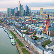 Germany, Frankfurt, River Main. Aerial Art Print