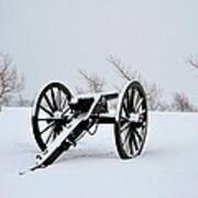 Gettysburg Cannon In Winter Art Print