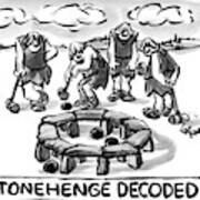 Giant Cavemen Play Croquet Using The Stonehenge Art Print