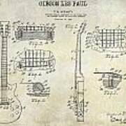 Gibson Les Paul Patent Drawing Art Print
