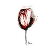 Glass Of Wine Painting Watercolor Art Print Art Print