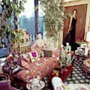 Gloria Vanderbilt In Her Living Room Art Print