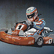 Go-kart Racing Grunge Color Art Print