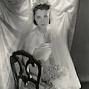 Gogo Schiaparelli In Her Wedding Dress Art Print