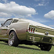 Gold Mustang Fastback 1967 Art Print