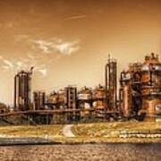 Golden Gas Works Art Print