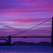 Golden Gate Bridge At Twilight Art Print