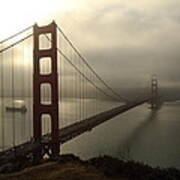 Golden Gate Bridge Fog Lifting Art Print