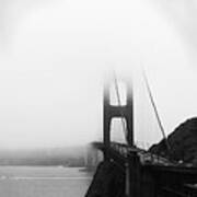 Golden Gate Bridge In Fog ... Sausalito Side Art Print