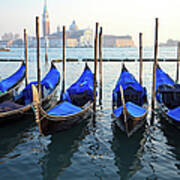 Gondolas At San Marco, Venice Art Print