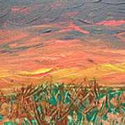 Grassland Sunset Art Print