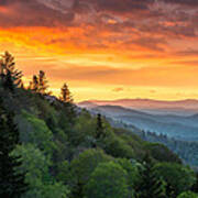 Great Smoky Mountains North Carolina Scenic Landscape Cherokee Rising Art Print